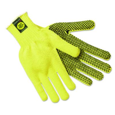 MCR Safety PVC Dotted Kevlar Gloves, Large, Yellow/Black, 12 Pairs (9366L)