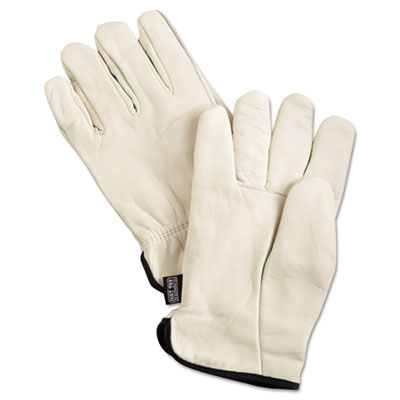 MCR Safety Premium Grade Leather Insulated Driver Gloves, Fleece Lining, Gunn Cut, Straight Thumb, X-Large, Cream, 12 Pairs (3250XL)