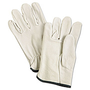 MCR Safety Unlined Pigskin Driver Gloves, Gunn Cut, Straight Thumb, Medium, Cream, 12 Pairs (3400M)
