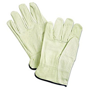 MCR Safety Unlined Pigskin Driver Gloves, Gunn Cut, Straight Thumb, X-Large, Cream, 12 Pairs (3400XL)