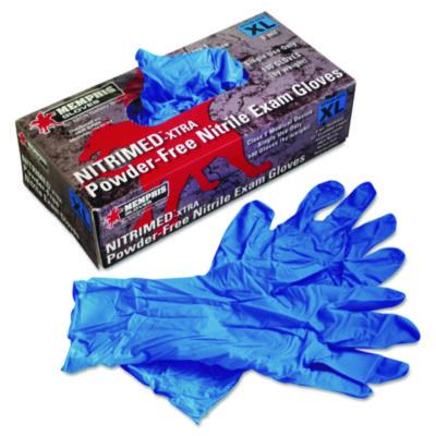 MCR Safety Nitri-Med Disposable Nitrile Gloves, Powder-Free, X-Large, 6 mil, Blue, 100/Box (6012XL)