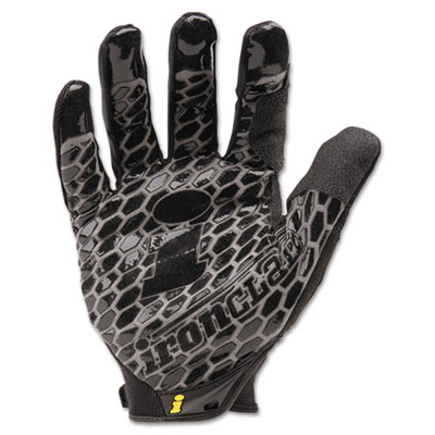 Ironclad Box Handler Gloves, EN388: 3131, 9" Long, Large, Black, Pair (BHG04L)