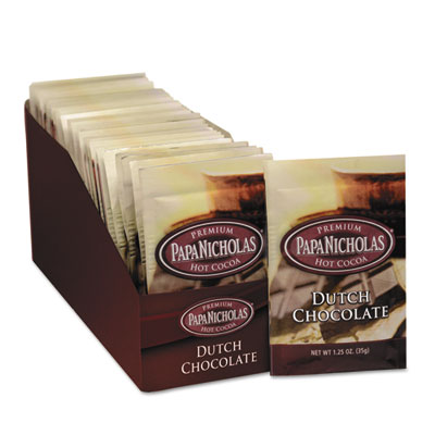 PapaNicholas Coffee Premium Hot Cocoa, Dutch Chocolate, 24/Carton (79224)