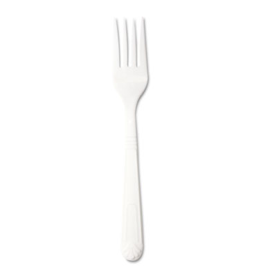 GEN Heavyweight Cutlery, Forks, Polypropylene, White, 1000/Carton (GENHYWFK)
