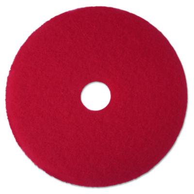 3M Low-Speed Buffer Floor Pads 5100, 13" Diameter, Red, 5/Carton (08388)