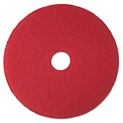 3M Low-Speed Buffer Floor Pads 5100, 16" Diameter, Red, 5/Carton (08391)
