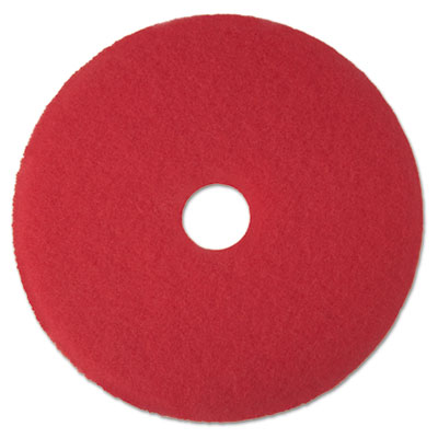 3M Low-Speed Buffer Floor Pads 5100, 16" Diameter, Red, 5/Carton (08391)