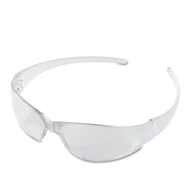 MCR Safety Checkmate Wraparound Safety Glasses, CLR Polycarbonate Frame, Coated Clear Lens, 12/Box (CK110BX)