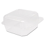 Dart StayLock Clear Hinged Lid Containers, 6.5 x 6.1 x 3, Clear, Plastic, 125/Pack, 4 Packs/Carton (C25UT1)