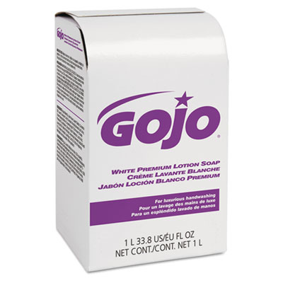 GOJO WHITE PREMIUM LOTION SOAP, SPRING RAIN SCENT, NXT 1,000 ML REFILL, 8/CARTON (2104)