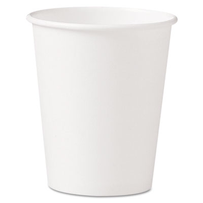 SOLO Single-Sided Poly Paper Hot Cups, 10 oz, White, 50/Sleeve, 20 Sleeves/Carton (370W)