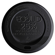Eco-Products EcoLid 25% Recycled Content Hot Cup Lid, Fits 10 oz to 20 oz Hot Cups, Plastic, Black, 100/Pack, 10 Packs/Carton (EPHL16BR)