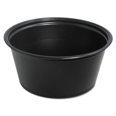 Dart Conex Complements Portion/Medicine Cups, 3.25 oz, Plastic, Black, 125/Bag, 20 Bags/Carton (325PCBLK)