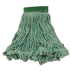 Rubbermaid Commercial Super Stitch Blend Mop Heads, Cotton/Synthetic, Medium, Green,  6/Carton (D212GRE)