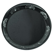 WNA Designerware Plastic Plates, 7.5" dia, Black, 10/Pack, 18 Packs/Carton (DWP75180BK)