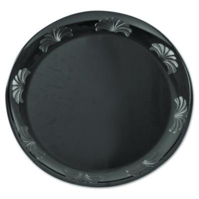 WNA Designerware Plastic Plates, 7.5" dia, Black, 10/Pack, 18 Packs/Carton (DWP75180BK)