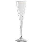 WNA Classicware One-Piece Champagne Flutes, 5 oz, Clear, Plastic, 10/Pack, 10 Packs/Carton (CWSC5)