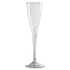 WNA Classicware One-Piece Champagne Flutes, 5 oz, Clear, Plastic, 10/Pack, 10 Packs/Carton (CWSC5)