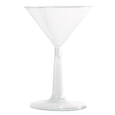 WNA Comet Plastic Martini Glasses, Two-Piece Construction, 6 oz, Clear, 12/Pack, 8 Packs/Carton (MT696)