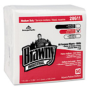 Georgia Pacific Professional Brawny Industrial Airlaid Medium Duty Folded Wipers, 1/4-Fold, 12-1/2x13, 50/pk (28611)