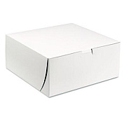 SCT White One-Piece Non-Window Bakery Boxes, 9 x 9 x 4, White, Paper, 200/Carton (0961)