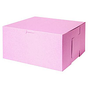 SCT Pink One-Piece Non-Window Bakery Box, 10 x 10 x 5, Pink, Paper, 100/Carton (0878)