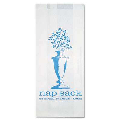 Bagcraft Nap Sack Sanitary Disposal Bags, 4" x 2" x 9", White, 1,000/Carton (300314)