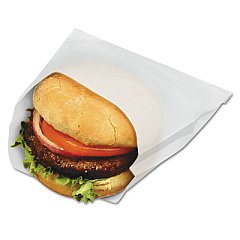 Bagcraft GREASE-RESISTANT SINGLE-SERVE BAGS, 6" X 6.5", WHITE, 8,000/CARTON (300410)