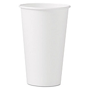SOLO Single-Sided Poly Paper Hot Cups, 16 oz, White, 50/Sleeve, 20 Sleeves/Carton (316W)