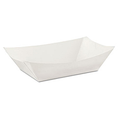 Dixie Kant Leek Polycoated Paper Food Tray, 3 lb Capacity, 5.88 x 8.4 x 2, White, 250/Pack, 2/Pack/Carton (KL300W8)
