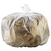 GEN High-Density Can Liners, 33 gal, 13 mic, 33" x 39", Natural, Perforated Roll, 25 Bags/Roll, 10 Rolls/Carton (333916)