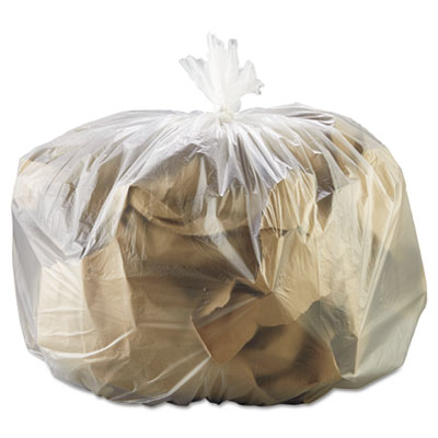 GEN High-Density Can Liners, 33 gal, 13 mic, 33" x 39", Natural, Perforated Roll, 25 Bags/Roll, 10 Rolls/Carton (333916)