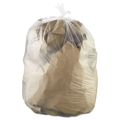 FlexSol HIGH DENSITY CORELESS CAN LINERS, 60 GAL, 22 MICRONS, 38" X 60", CLEAR, 150/CARTON (BR3860SX)