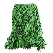Rubbermaid Commercial Super Stitch Blend Mop Heads, Cotton/Synthetic, Large, Green 6/Carton (D213GRE)