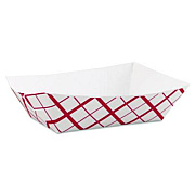 SCT Paper Food Baskets, 3 lb Capacity, 7.2 x 4.95 x 1.94, Red/White, Paper, 500/Carton (0425)