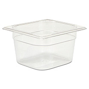 Rubbermaid Commercial COLD FOOD PANS, 1/6-SIZE, 1.66 QT, 6.38 X 6.88 X 4, CLEAR (105PCLE)