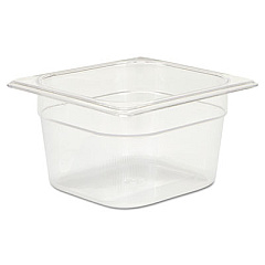 Rubbermaid Commercial COLD FOOD PANS, 1/6-SIZE, 1.66 QT, 6.38 X 6.88 X 4, CLEAR (105PCLE)