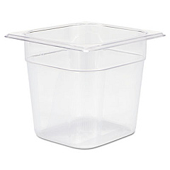 Rubbermaid Commercial COLD FOOD PANS, 1/6-SIZE, 2.5 QT, 6.38 X 6.88 X 6, CLEAR (106PCLE)