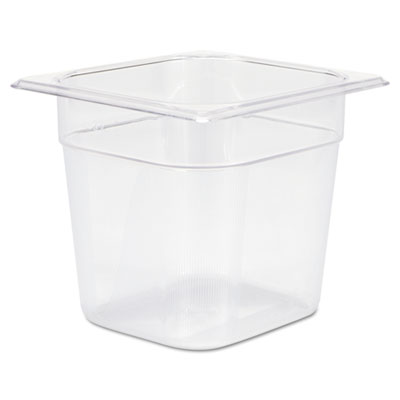 Rubbermaid Commercial COLD FOOD PANS, 1/6-SIZE, 2.5 QT, 6.38 X 6.88 X 6, CLEAR (106PCLE)