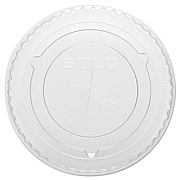 SOLO Straw-Slot Cold Cup Lids, Fits 10 oz Cold Cups, Plastic, Clear, 100/Pack, 25 Packs/Carton (600TS)