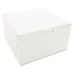 SCT White One-Piece Non-Window Bakery Boxes, 7 x 7 x 4, White, Paper, 250/Carton (0921)