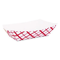 SCT Paper Food Baskets, 2.5 lb Capacity, Red/White, Paper, 500/Carton (0421)