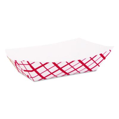SCT Paper Food Baskets, 2.5 lb Capacity, Red/White, Paper, 500/Carton (0421)