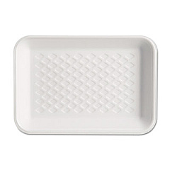 Genpak SUPERMARKET TRAY, WESTCOAST SUPERMARKETS ONLY, 5.75 X 8.25 X 1. WHITE, 125/BAG, 4 BAGS/CARTON (W1002)