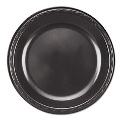 Genpak Elite Laminated Foam Plates, 10 1/4" Dia, Black, Round, 125/ Pack, 4 Pack/carton (LAM103L)