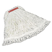 Rubbermaid Commercial Super Stitch Rayon Mop Heads, Cotton/synthetic, White, Large (D413)