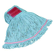 Rubbermaid Commercial Swinger Loop Wet Mop Heads, Cotton/Synthetic, Large, Blue (C153BLU)