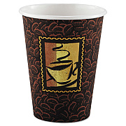Dixie Polycoated Paper Cup, Hot, 12 Oz, Java Design, Brown (2342DJ)