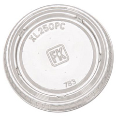 Fabri-Kal Portion Cup Lids, Fits 1.5 oz to 2.5 oz Portion Cups, Plastic, Clear, 125/Sleeve, 20 Sleeves/Carton (XL250PC)