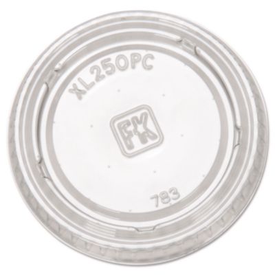 Fabri-Kal Portion Cup Lids, Fits 1.5 oz to 2.5 oz Portion Cups, Plastic, Clear, 125/Sleeve, 20 Sleeves/Carton (XL250PC)
